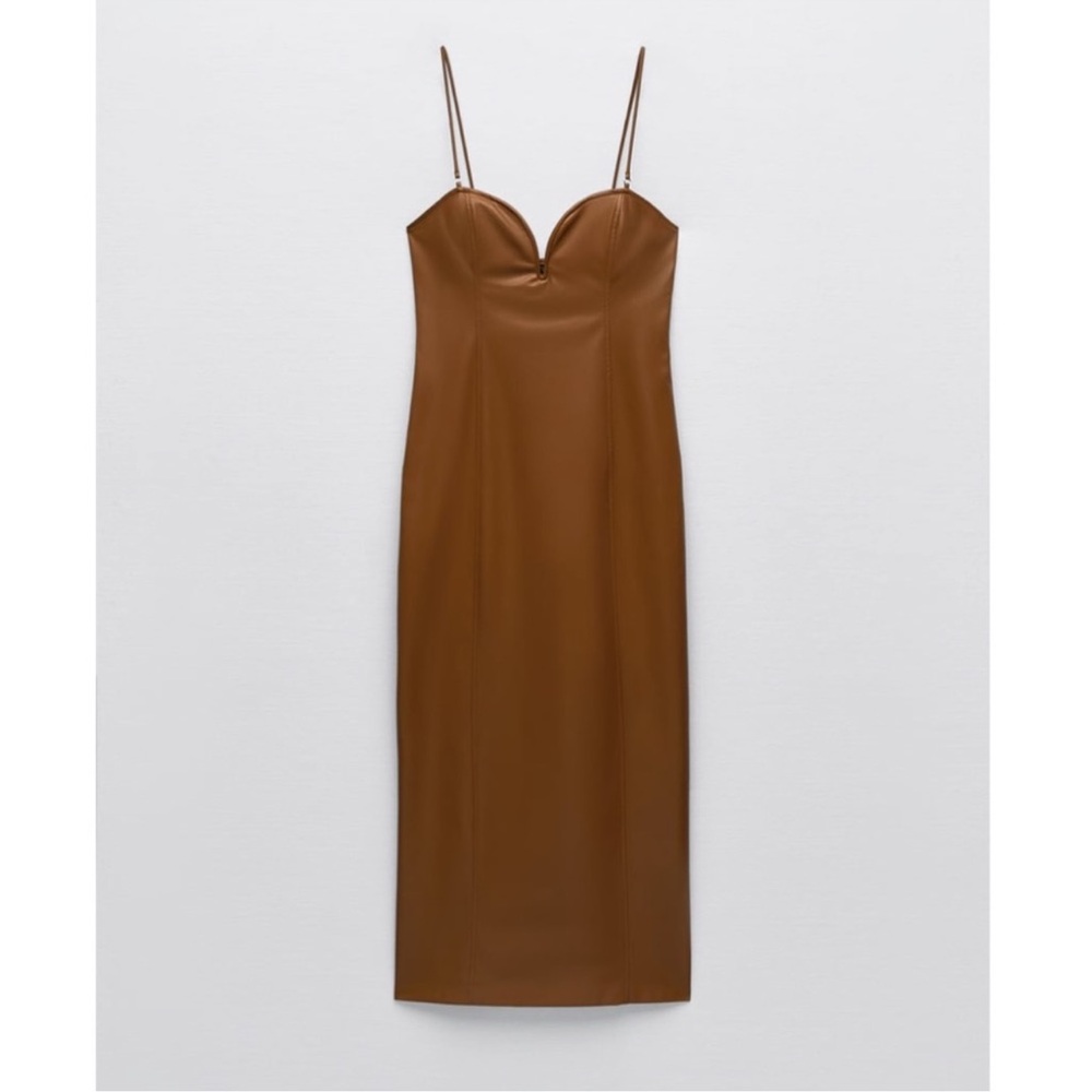 ZARA FAUX LEATHER DRESS - Picture 14 of 15